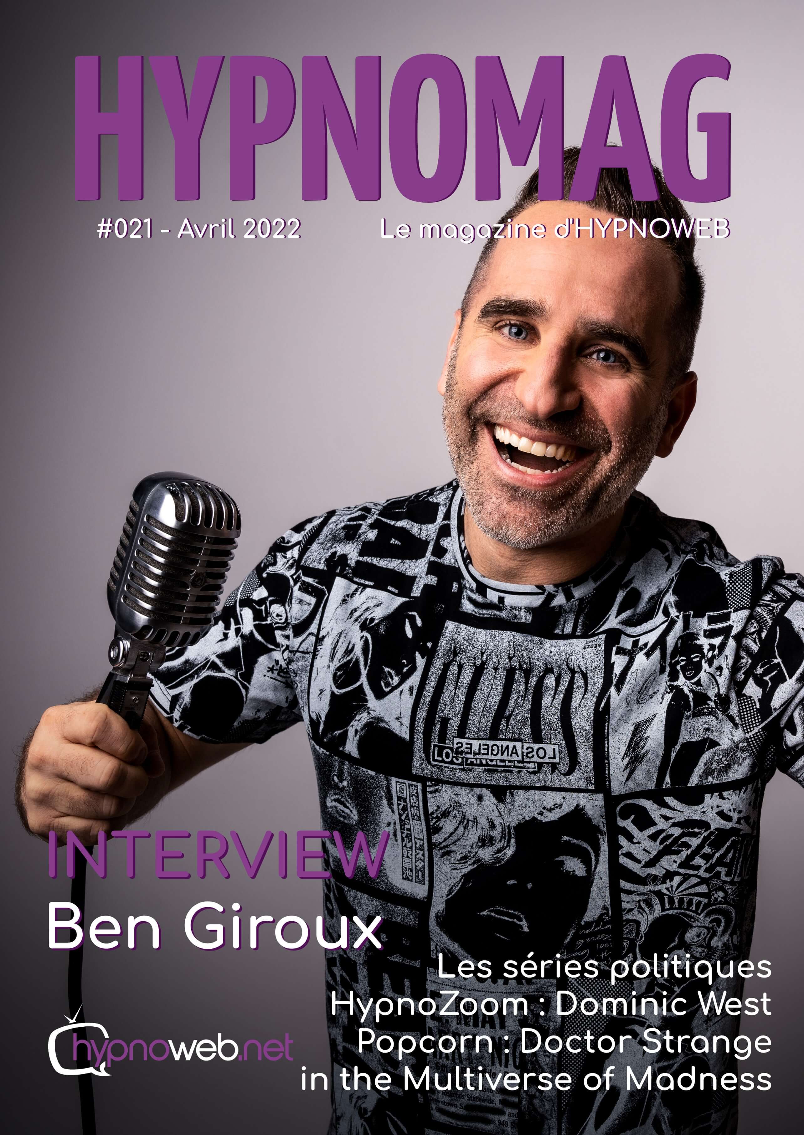 Ben Giroux fait la couverture du magazine HypnoMag en avril 2022.